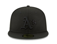 Load image into Gallery viewer, New Era Athletics Sacramento Side Patch Black on Black 59FIFTY Fitted Hat
