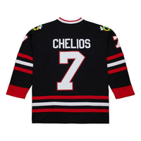 Load image into Gallery viewer, Mitchell &amp; Ness Blue Line Chris Chelios Chicago Blackhawks Dark Alternate 1997 Jersey
