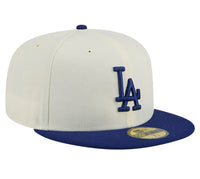 Load image into Gallery viewer, New Era 59FIFTY Cream Evergreen Chrome Los Angeles Dodgers Fitted
