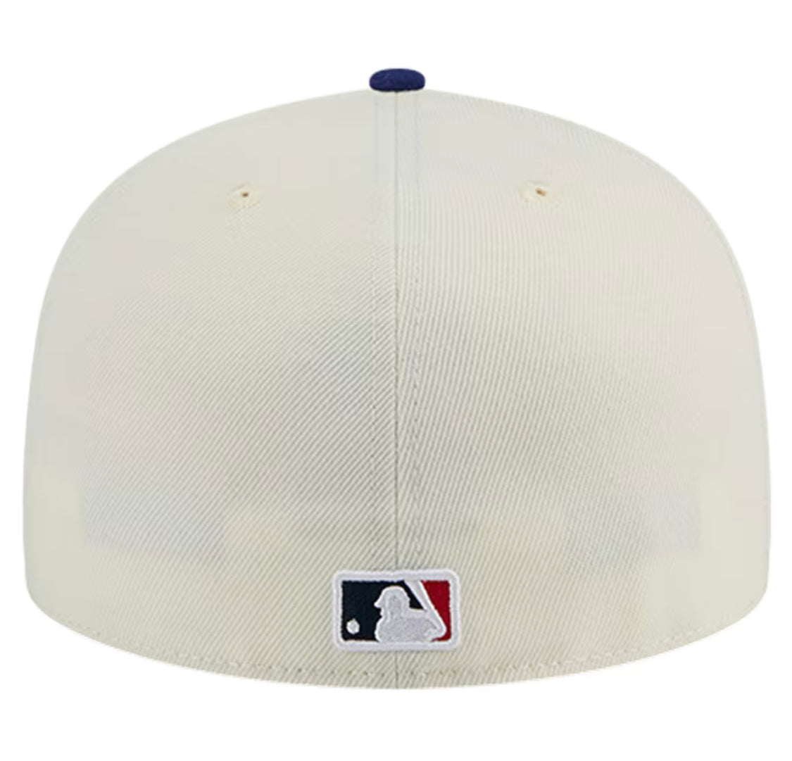 New Era 59FIFTY Cream Evergreen Chrome Los Angeles Dodgers