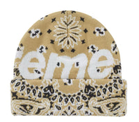 Load image into Gallery viewer, Supreme Bandana Big Logo Beanie Beige FW24
