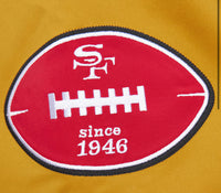Load image into Gallery viewer, Mitchell &amp; Ness Men&#39;s Gold San Francisco 49ers Heavyweight Satin Full-Zip Jacket
