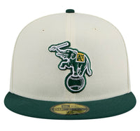 Load image into Gallery viewer, New Era 59FIFTY Cream Cooperstown Collection Chrome Oakland Athletics Fitted
