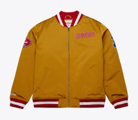 Load image into Gallery viewer, Mitchell &amp; Ness Men&#39;s Gold San Francisco 49ers Heavyweight Satin Full-Zip Jacket

