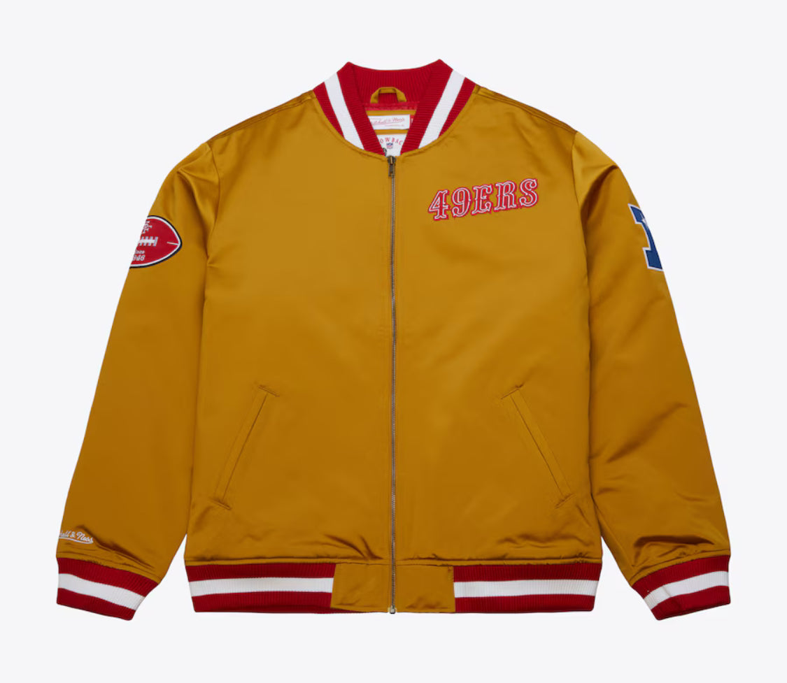 Mitchell & Ness Men's Gold San Francisco 49ers Heavyweight Satin Full-Zip Jacket