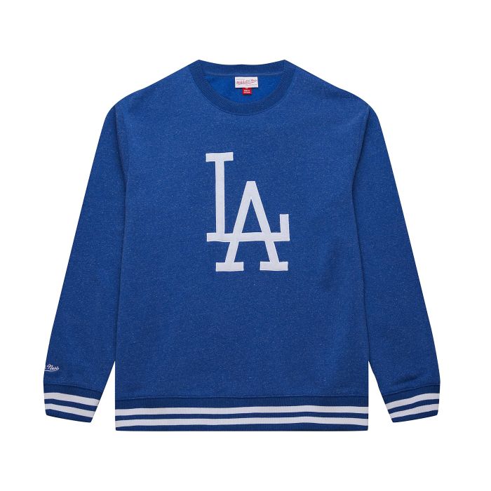 Mitchell & Ness Snow Washed Fleece Crew Vintage Logo Los Angeles Dodgers