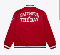 Load image into Gallery viewer, Mitchell &amp; Ness Men&#39;s Scarlet San Francisco 49ers Heavyweight Satin Full-Zip Jacket
