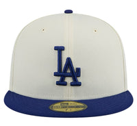 Load image into Gallery viewer, New Era 59FIFTY Cream Evergreen Chrome Los Angeles Dodgers Fitted
