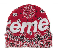Load image into Gallery viewer, Supreme Bandana Big Logo Beanie FW24 Red

