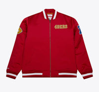 Load image into Gallery viewer, Mitchell &amp; Ness Men&#39;s Scarlet San Francisco 49ers Heavyweight Satin Full-Zip Jacket
