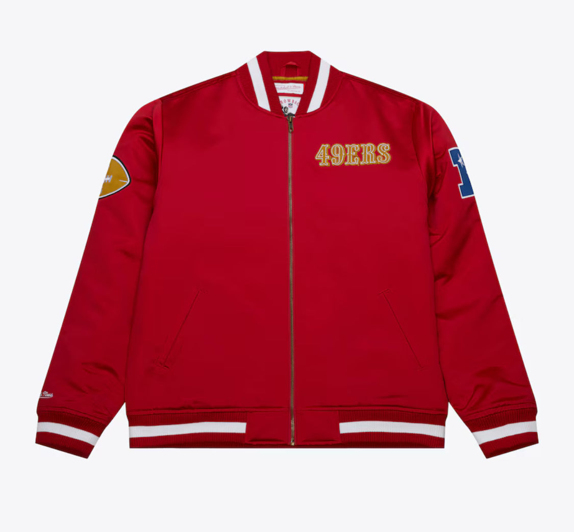 Mitchell & Ness Men's Scarlet San Francisco 49ers Heavyweight Satin Full-Zip Jacket