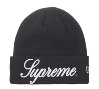 Load image into Gallery viewer, Supreme New Era Script Beanie Black
