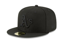Load image into Gallery viewer, New Era Athletics Sacramento Side Patch Black on Black 59FIFTY Fitted Hat

