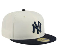 Load image into Gallery viewer, New Era 59FIFTY Cream Evergreen Chrome New York Yankees Fitted
