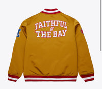 Load image into Gallery viewer, Mitchell &amp; Ness Men&#39;s Gold San Francisco 49ers Heavyweight Satin Full-Zip Jacket
