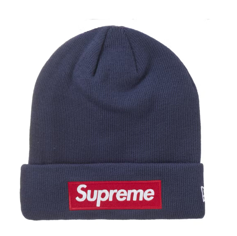 Supreme New Era Box Logo Beanie Navy FW24
