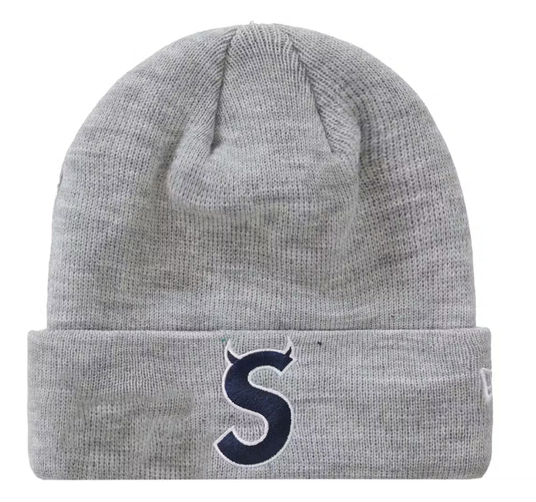 Supreme New Era S Logo Beanie Heather Grey FW22