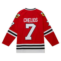 Load image into Gallery viewer, Mitchell &amp; Ness Blue Line Chris Chelios Chicago Blackhawks 1991 Jersey
