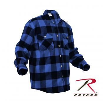 Rothco Extra Heavyweight Buffalo Plaid Flannel Shirt Blue