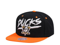 Load image into Gallery viewer, Mitchell &amp; Ness Anaheim Ducks Transcript Snapback
