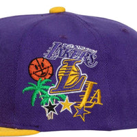 Load image into Gallery viewer, Mitchell &amp; Ness Los Angeles Lakers Patch Overload Snapback
