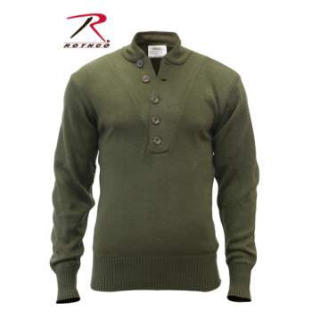 Rothco 5-Button Acrylic Sweater Olive