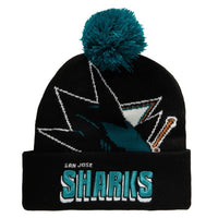 Load image into Gallery viewer, Mitchell &amp; Ness Punch Out Pom Knit San Jose Sharks
